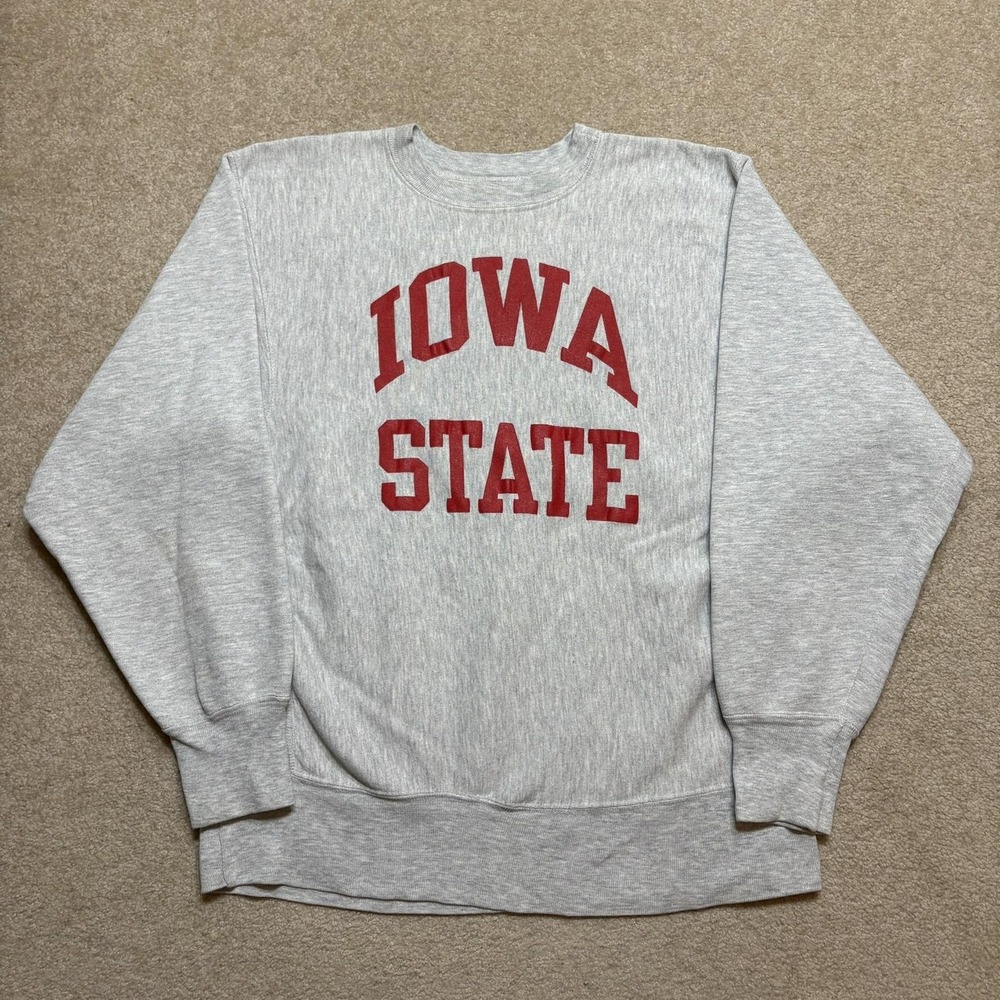 Vtg 80s Iowa State Cyclones Champion Reverse Weave Warmup Sweatshirt Mens XL USA
